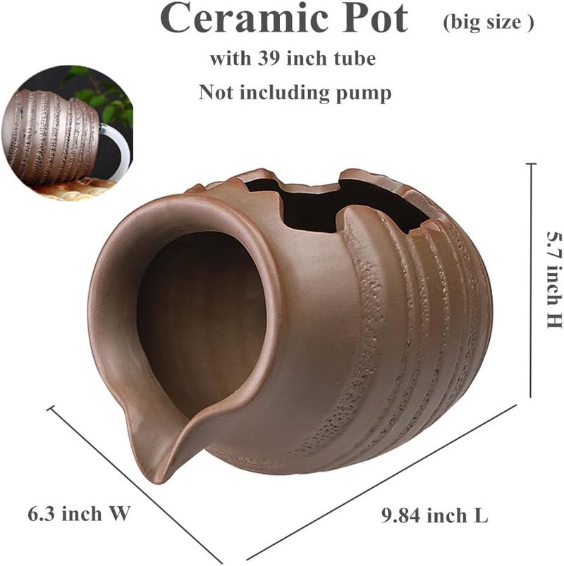 Andady Outdoor Garden Fountain Spitter Pond Water Feature Pump DIY Ceramic Pot Decoration (9.8 inch Color 1) - Image 2
